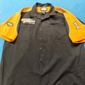 Vintage Harley-Davidson Motorcycles button-up